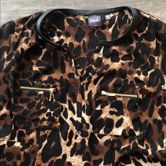 SOLD - Rafaella small animal print blouse fit and flare - Picture 3 of 6